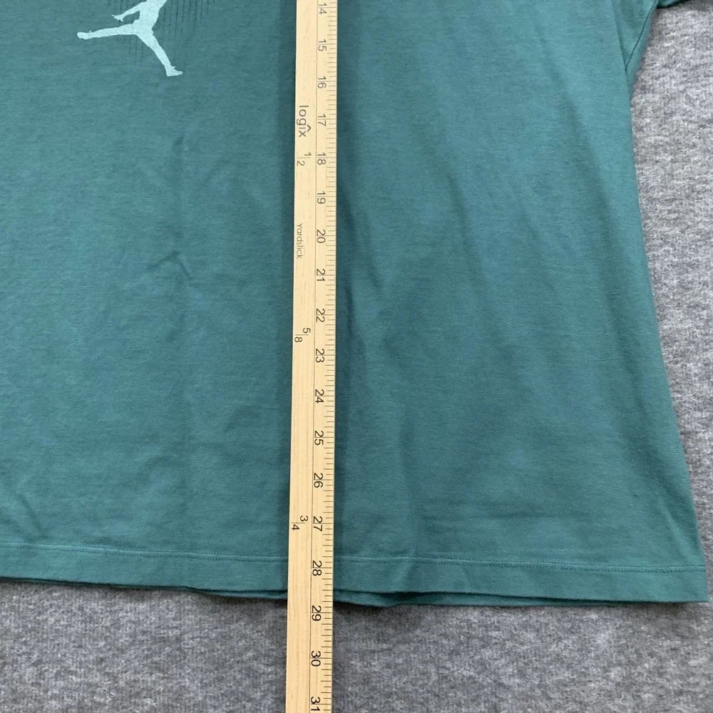 Nike Air Jordan Tee Shirt Mens 3XL‎ Flight Jumpman Logo Teal Green Short Sleeve